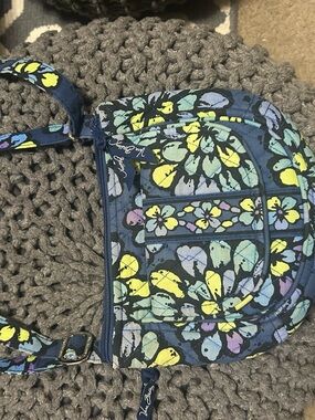 Vera Bradley Floral Navy Crossbody Bag - Blue Floral Print